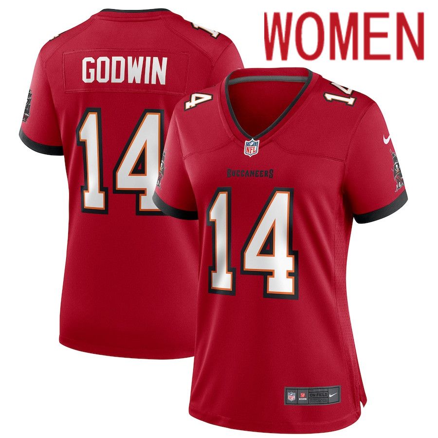 Women Tampa Bay Buccaneers #14 Chris Godwin Nike Red Game Player NFL Jersey->women nfl jersey->Women Jersey